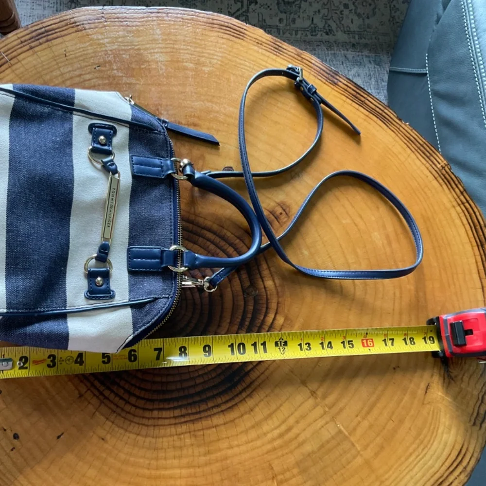 Tommy Hilfiger Fabric Handbag Navy Blue & White
